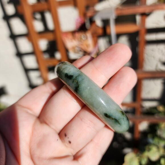 Jadeite Jade Bangle Green Natural Semi Translucent 284ct Myanmar Burma Bracelet - Picture 12 of 17